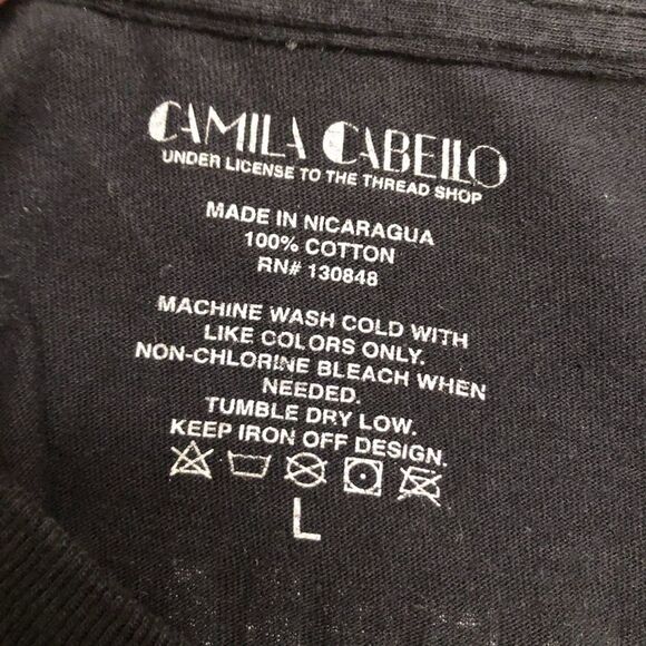 Camila Cabello Black Double Sided Concert Graphic T-Shirt Large Men's Unisex - Picture 6 of 10